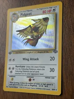Pokemon Jungle Pidgeot TCG Card 1st Edition Holo Rare Card 8/64 LP-MP - Image 2