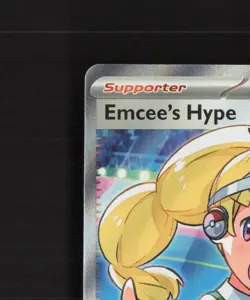 Emcee's Hype 220/182 Destined Rivals Full Art Ultra Rare Holo Pokemon Card LP - Image 3