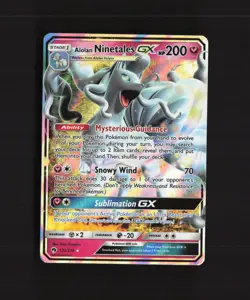 Alolan Ninetales GX 132/214 Lost Thunder Ultra Rare Holo Pokemon Card NM - Image 1