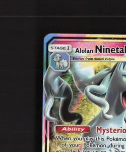 Alolan Ninetales GX 132/214 Lost Thunder Ultra Rare Holo Pokemon Card NM - Image 3
