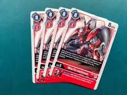 WarGrowlmon EX2-010 Playset Digital Hazard Digimon Card Game x4 - Image 1
