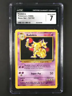 Pokemon TCG Kadabra 32/102 1999 Base Set Uncommon CGC 7 Near Mint - Image 1