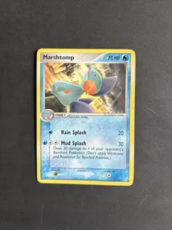 Pokemon TCG Marshtomp EX Crystal Guardians 24/100 Regular Rare Non Holo - MP/LP - Image 1