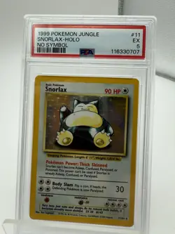 1999 Pokemon Snorlax Holo No Symbol #11 PSA 5 - Image 1