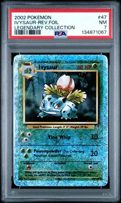 2002 POKEMON LEGENDARY COLLECTION #47 IVYSAUR-REVERSE FOIL PSA 7 - Image 1