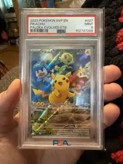 2023-25 Pokemon SV Black Star Promos SVP EN Pikachu #027 PSA 9 - Image 1