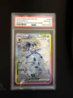 2025 POKEMON PRE EN-PRISMATIC EVOLUTIONS #150 GLACEON EX PSA 10 - Image 1