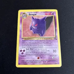 Pokemon TCG WOTC Gengar 20/62 Fossil Unlimited Non-Holo LP - Image 1