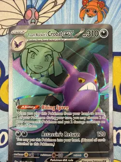 Pokemon TEAM ROCKET'S CROBAT EX 217/182 - Destined Rivals - NM FULL ART - Image 2