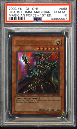 2003 Yu-Gi-Oh! MFC-068 1st Edition Chaos Command Magician PSA 10 GEM MINT - Image 1