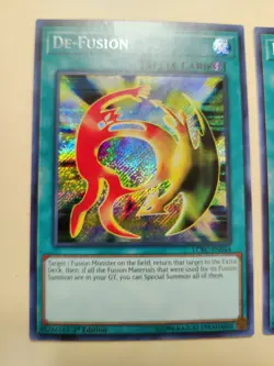 2x Yugioh! De-Fusion LCKC-EN044 Secret Rare 1st Ed LP - Image 2