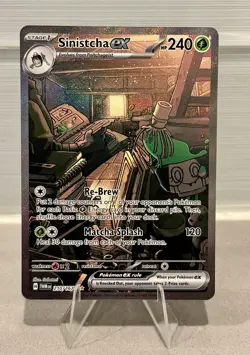 Pokemon TCG Sinistcha EX 210/167 Twilight Masquerade Special Illustration Card - Image 1