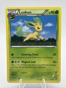 Pokemon Leafeon Card 7/111 Regular Rare, XY Furious Fists Edition 2014 Vintage - Image 1