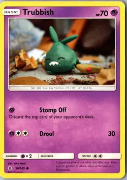 Trubbish Common SM - Guardians Rising 50/145 LP Pokemon Card - Image 1