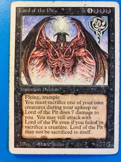 MTG 1x Lord of the Pit Revised OLD SCHOOL Magic the Gathering Card x1 HP - Image 1