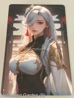 🔥 Shenhe Genshin Impact Uncharted Garden Goddess Story Anime A5 Card 9 - Image 1