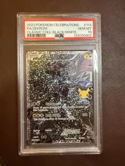 2021 Pokemon Celebrations Classic Collection Zekrom 114/114 PSA 10 Gem Mint - Image 1