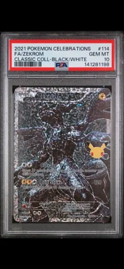 2021 Pokemon Celebrations Classic Collection Zekrom 114/114 PSA 10 Gem Mint - Image 1
