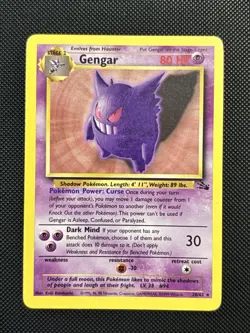 Pokemon TCG WOTC Fossil - Gengar 20/62 Non Holo Rare Clean NM - Image 1
