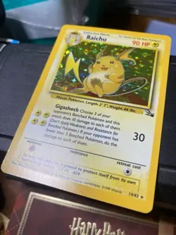 Pokemon TCG Raichu Fossil Set Holo Rare 14/62 NM Condition - PSA 9+ possiblyUUU - Image 2