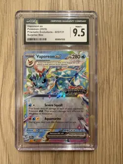Pokemon TCG Prismatic Evolutions Vaporeon EX 023/131 Surprise Box CGC 9.5. - Image 1