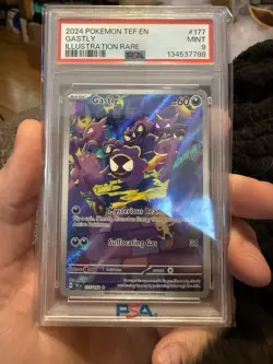 PSA 9 MINT Gastly Temporal Forces Illustration Rare Holo 2024 Pokemon 177/162 - Image 1