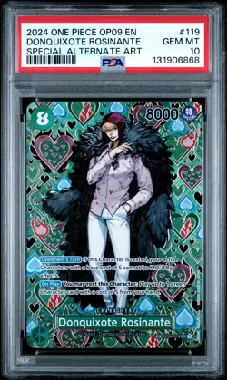 2024 ONE PIECE OP09-EMPERORS IN THE NEW WORLD #119 DONQUIXOTE ROSINANTE PSA 10 - Image 1
