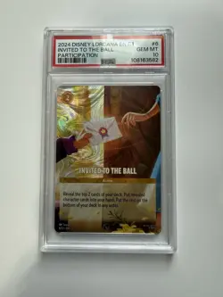 Disney Lorcana PSA 10 Foil Invited to the Ball Participation Promo 6/ C1 - Image 1