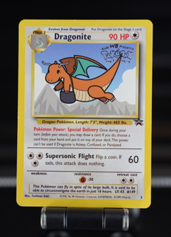 Dragonite #5 Black Star Promo (Well Loved) Pokemon Card WOTC 1999 WB First Movie - Image 1