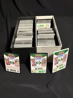 Boxes of 950+ UNUSED Pokemon TCG Live Online Code Cards Bulk - Image 1