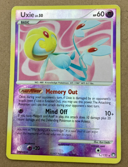 Uxie 18/123 Mysterious Treasures Reverse Holo Rare Pokemon Card HP - Image 1