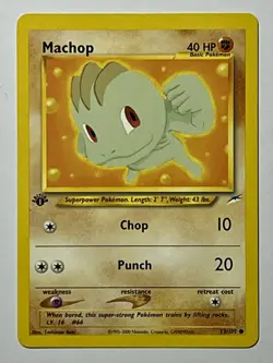 Machop 73/105 (NM/LP) Common 1st Edition Neo Destiny 2002 WOTC Pokemon Card - Image 1