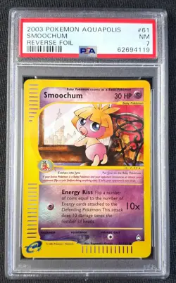 Pokemon Card Smoochum Reverse Foil 61/147 Aquapolis PSA 7 NM - Image 1