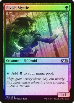 MTG FOIL Elvish Mystic Core Set 2015 (M15) Magic the Gathering NM x1 - Image 1