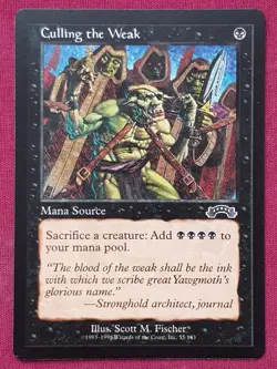 Magic The Gathering EXODUS CULLING THE WEAK black card MTG - Image 1