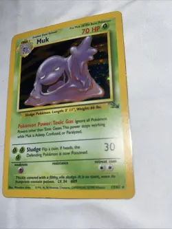 1999 Pokemon TCG Muk Fossil Holo Card 13/62 Unlimited Rare, MP Condition - Image 5