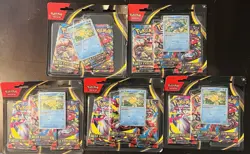 Pokemon TCG Mega Evolution Sealed 3-Pack Blisters Lot Of 5 1x Golduck 4x Psyduck - Image 1