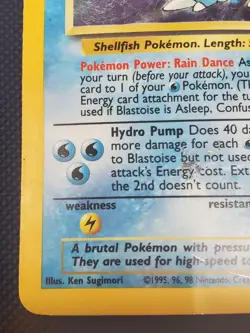 Pokemon Blastoise 2/102 Base Set Holo Unlimited Heavily Played / Damaged - Image 2