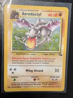 1999 Fossil Set Aerodactyl 1/62 Holo Rare Vintage Pokemon TCG - Image 1