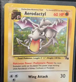 1999 Fossil Set Aerodactyl 1/62 Holo Rare Vintage Pokemon TCG - Image 3