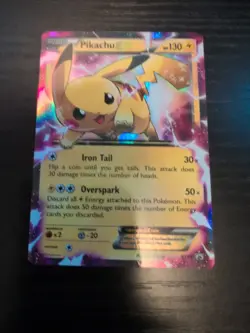 Pokemon Pikachu TCG 2015 EX XY84 Black Star Promo Holo Card LP/MP Condition - Image 1