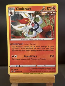 Pokemon Card Cinderace SWSH278 Holo Black Star Promos Near Mint - Image 1