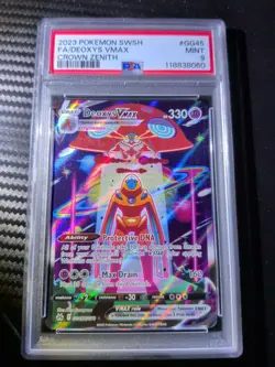 2023 Pokemon SWSH Crown Zenith Full Art #GG45 Deoxys Vmax Mint PSA 9 - Image 1
