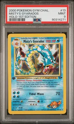 Pokemon 1st Edition Misty's Gyarados 13/132 - PSA 9 MINT - Gym Challenge Holo - Image 1