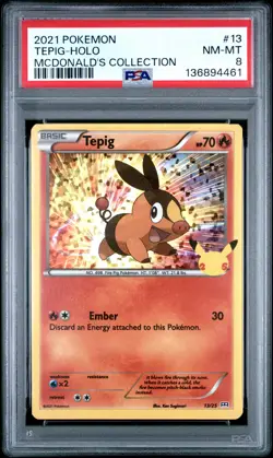 2021 POKEMON MCDONALD'S COLL #13 TEPIG-HOLO PSA 8 - Image 1