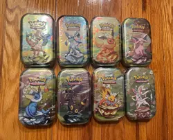 Pokemon TCG Prismatic Evolutions Mini Tins Set of 8 Brand New Factory Sealed - Image 1