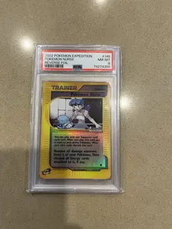 2002 POKEMON EXPEDITION #145 POKEMON NURSE-REVERSE FOIL PSA 8 - Image 1