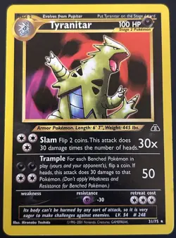 Pokemon Tyranitar 31/75 Neo Discovery LP - Image 1