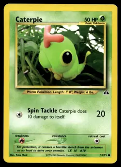 Caterpie 53/75 Pokemon Neo Discovery Unlimited Non Holo (MP) - Image 1