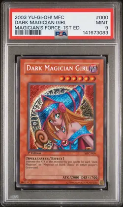 2003 YU-GI-OH! MFC-MAGICIAN'S FORCE 1ST ED #000 DARK MAGICIAN GIRL PSA 9 - Image 1